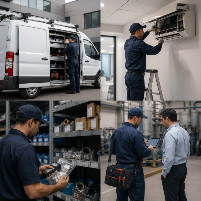 Servicios en sitio: Empresas de mantenimiento, instalaciones o servicio técnico que necesitan coordinar técnicos, vehículos, materiales y trabajos realizados en las instalaciones del cliente.
